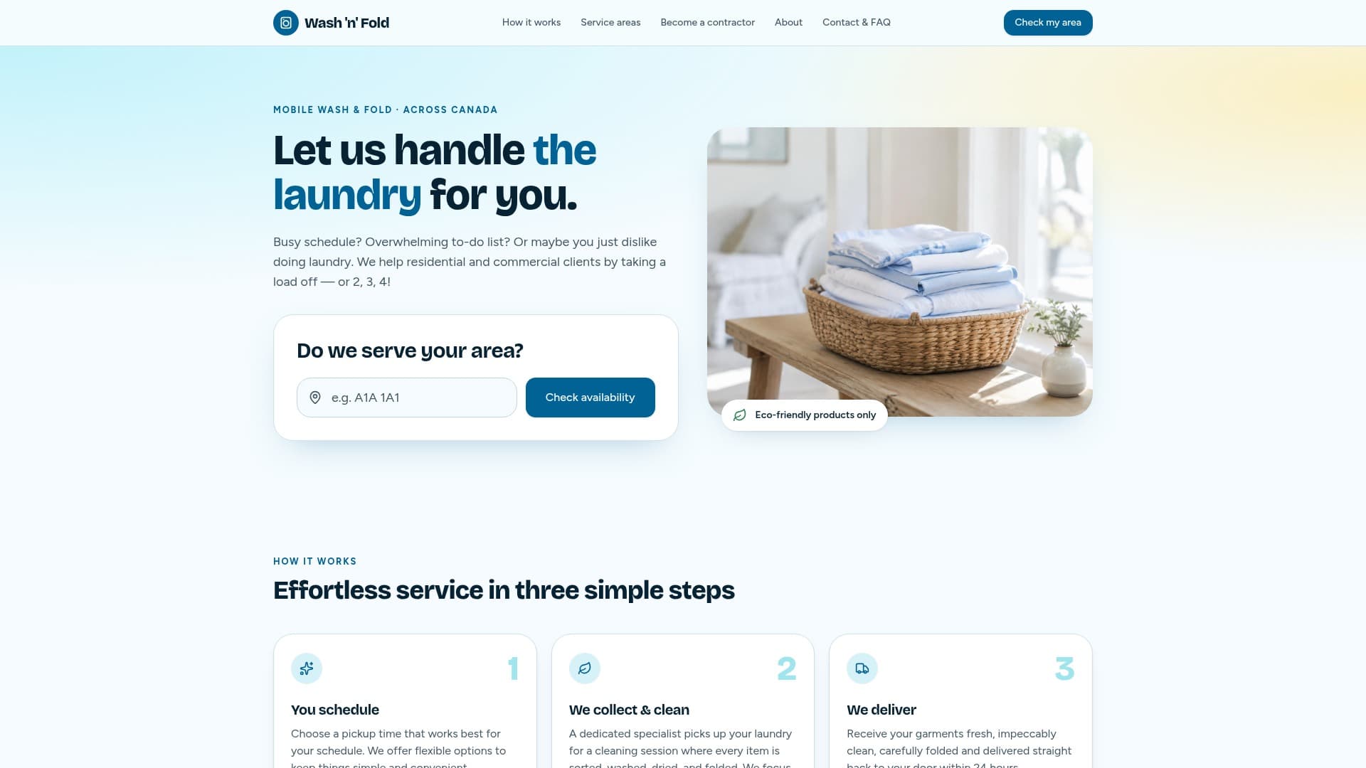 Wash 'n' Fold website designed and developed by Francly Graphic - Webmasters